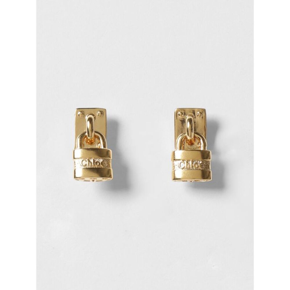 Chloe Women Chloe Padlock Charm Pendant Earrings In Brass